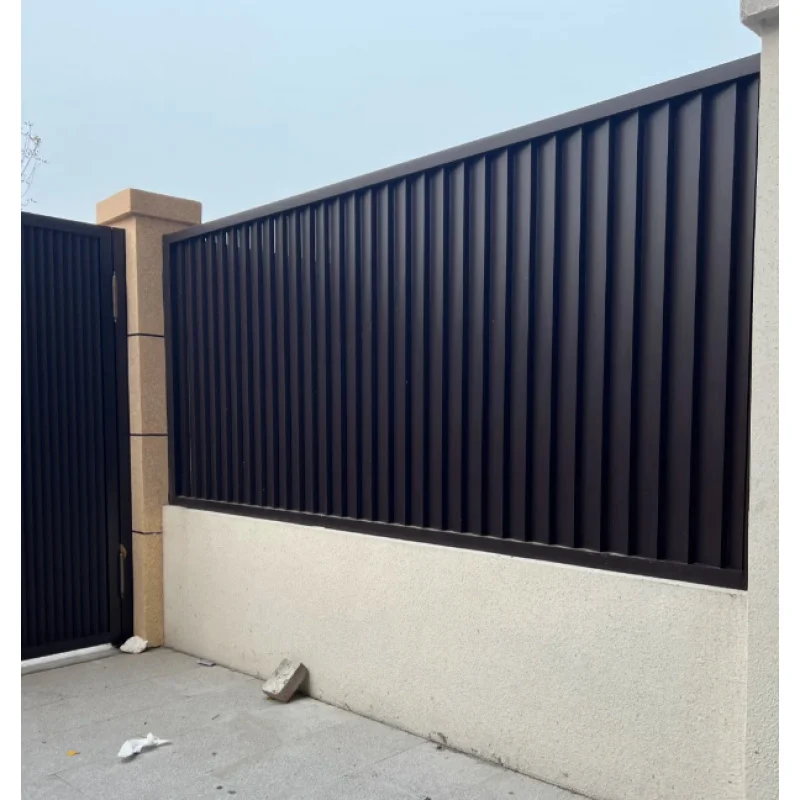 custom.Hot Selling Black Aluminum Horizontal Flat Top Privacy Fence Panels Garden Metal Fence patio fence balcony aluminum slidi