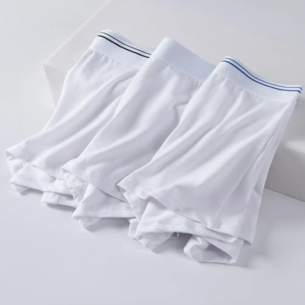 Simple Men Underpants Men's Elastic Mid-waist Boxer Underwear U-convex Design Smooth Texture Briefs Comfortable Daily Wear