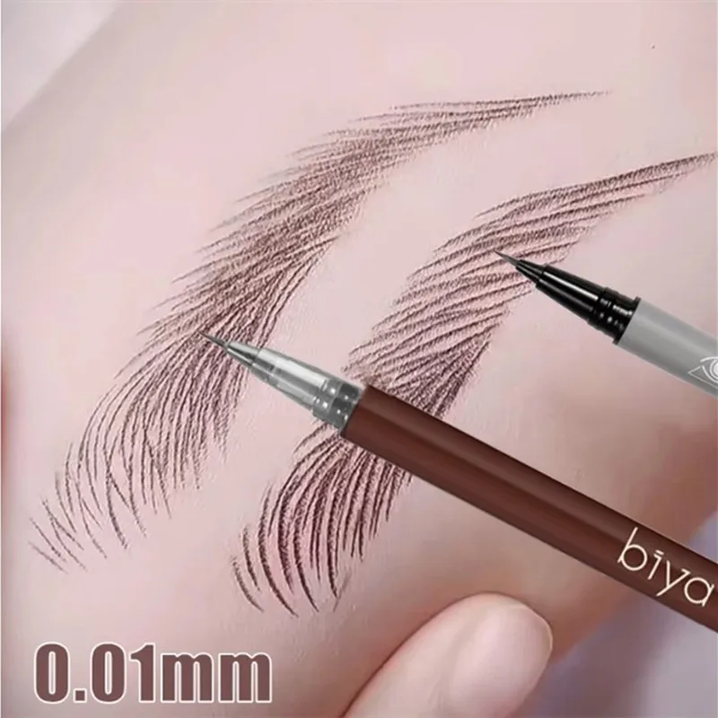 Stylo à sourcils liquide résistant à la sueur, 0.01MM, tête Ultra mince, étanche, facile à colorier, yeux de femmes, maquillage cosmétique, vente en gros, 1 pièce