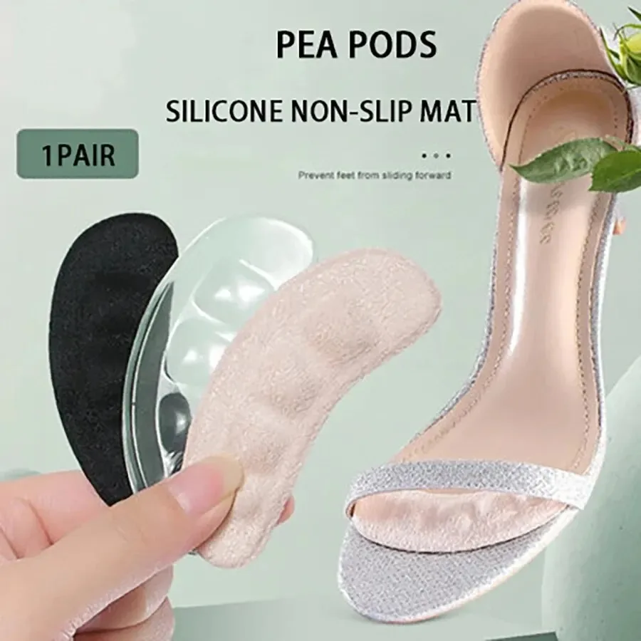 Silicone Pads For Women's Shoes Anti-Slip Forefoot Insert Pad Heel Liner Gel Insoles For Heels Sandals Slippers Foot Pads