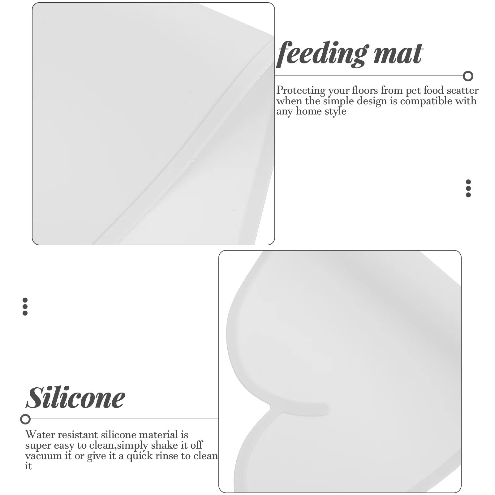 

Silicone Pet Feeding Mat Non-Slip Water Resistant Easy Clean Heat Insulation For Dog Cat Kitchen Use Pet Food Mat