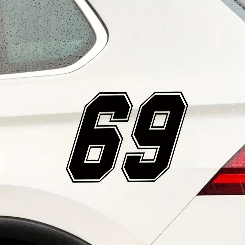 Racing Number 69 Vinyl Decals 15x11cm for Car, Motorcycle, Truck, Window, Durable Auto Design Stickers