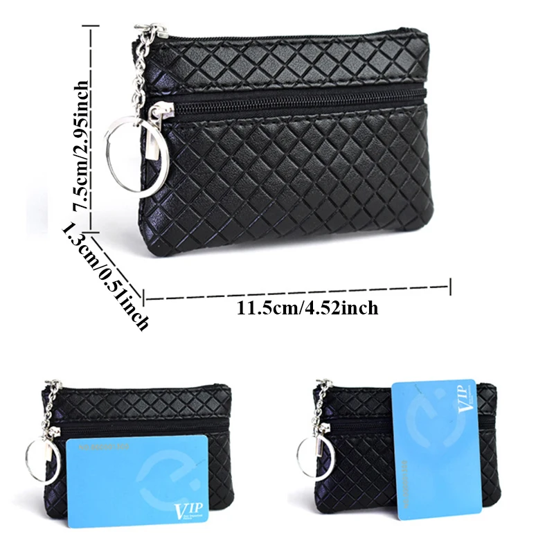 Free Shipping Double Pockets Woven Pattern Women's Wallet Purse Two Zippers Coin Purse With Pattern Change Purse Key Holder Case