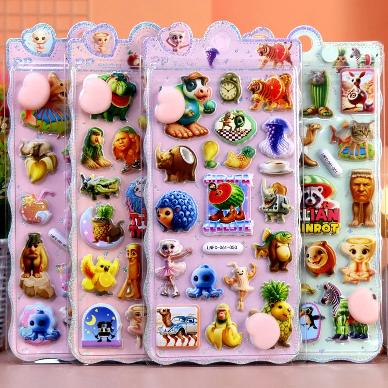 Random 40pcs Cartoon Pp Stickers Diy Mobile Phone Case For Boys And Girls Decompression Notebook Decorative Stickers Gifts