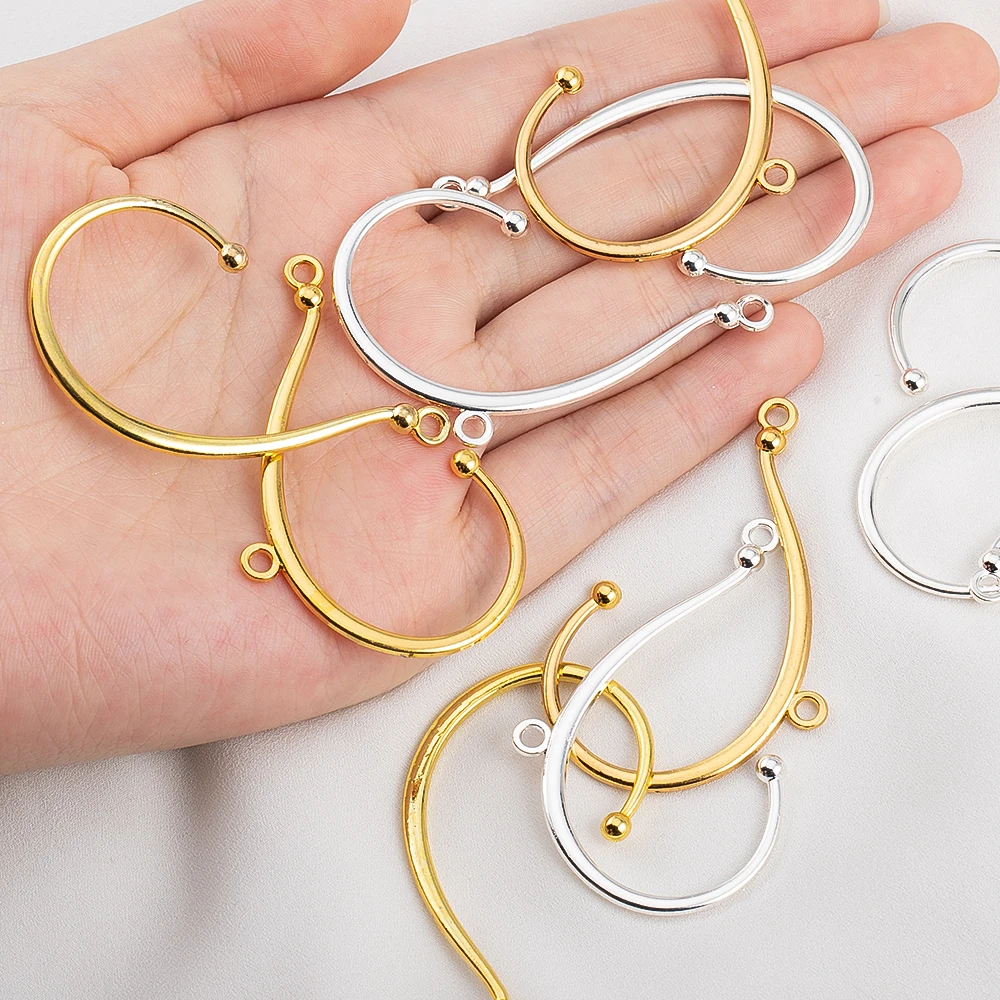 10pcs 2 Hole Earrings Clip Settings DIY Hair Jewelry Making Wedding Accessories Alloy Metal Bridal Hair Combs Findings Component