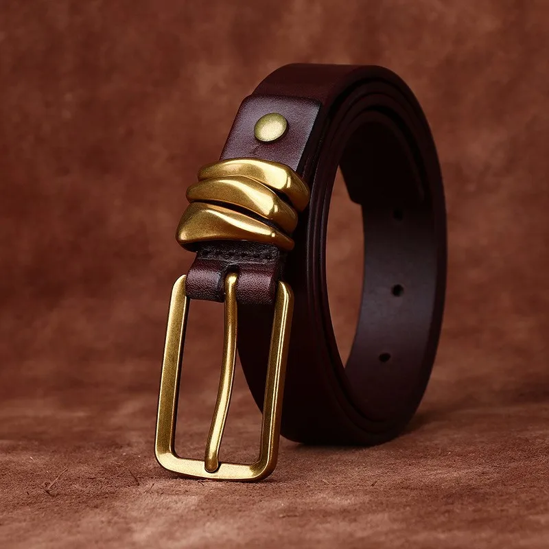 New fashionable leather belt for women pure versatile casual light luxury and high-end women's
