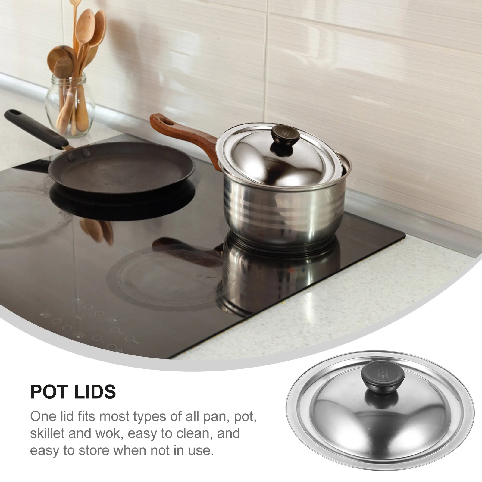 

Multipurpose Lid Frying Pan with Replacement for Stainless Steel Cookware Metal Cover