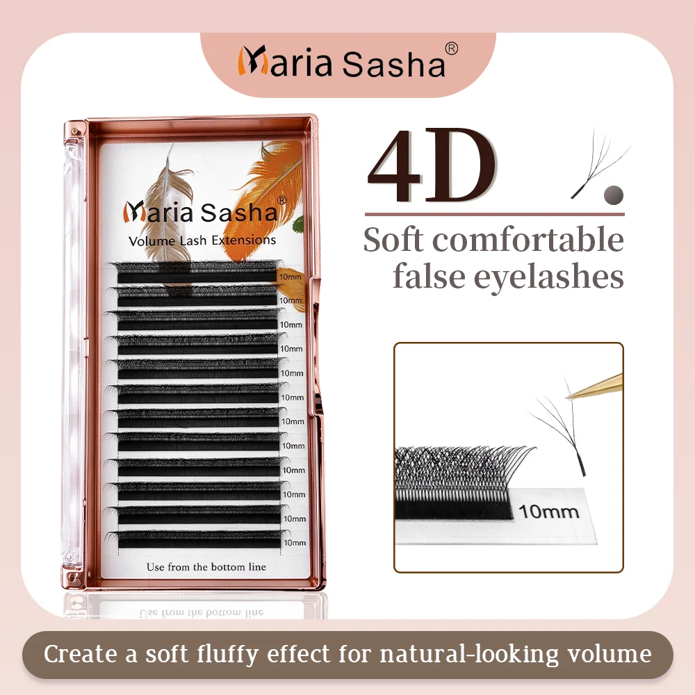 MARIA 4D W Shaped Beam Eyelash Extensions Patch Russian Private Label Wholesale Clusters Easy Fan Volume Lashes Makeup