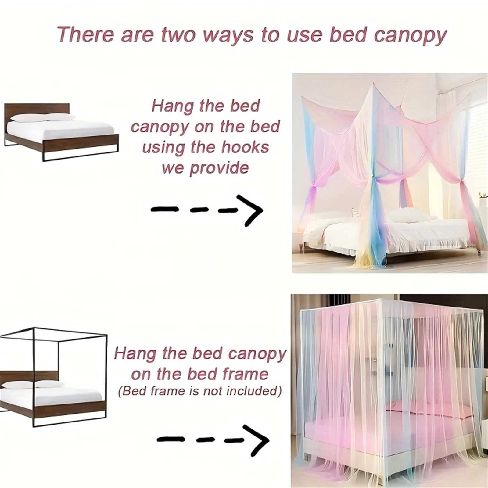 2026 New Mosquito Net Summer Bed Canopy Curtains 2/4 Opening Princess Mosquito Net Hanging Room Decoration for Bedroom