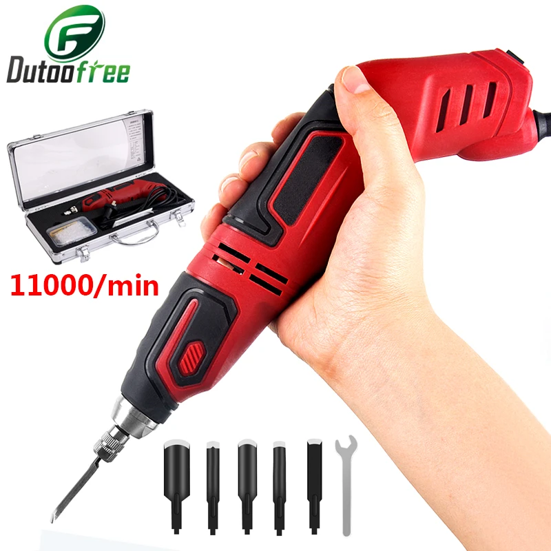 

60W Electric Chisel Carpentry Root Carving Knife Tool Woodworking Engraving Machine Set Electric Carving Knife Chisel With Box