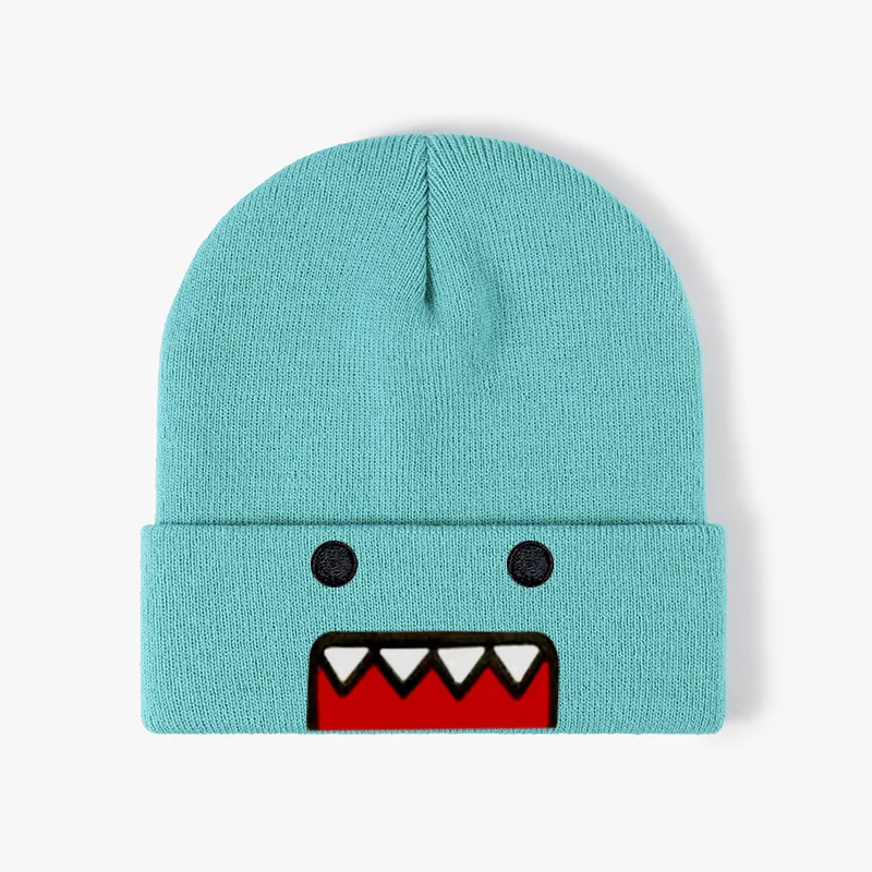 Fashion Warm Skating Roll Tama Jun Pink American Anime Cartoon Embroidered Knitted Autumn Winter Warm Hat Wool Hat Gengar Tam