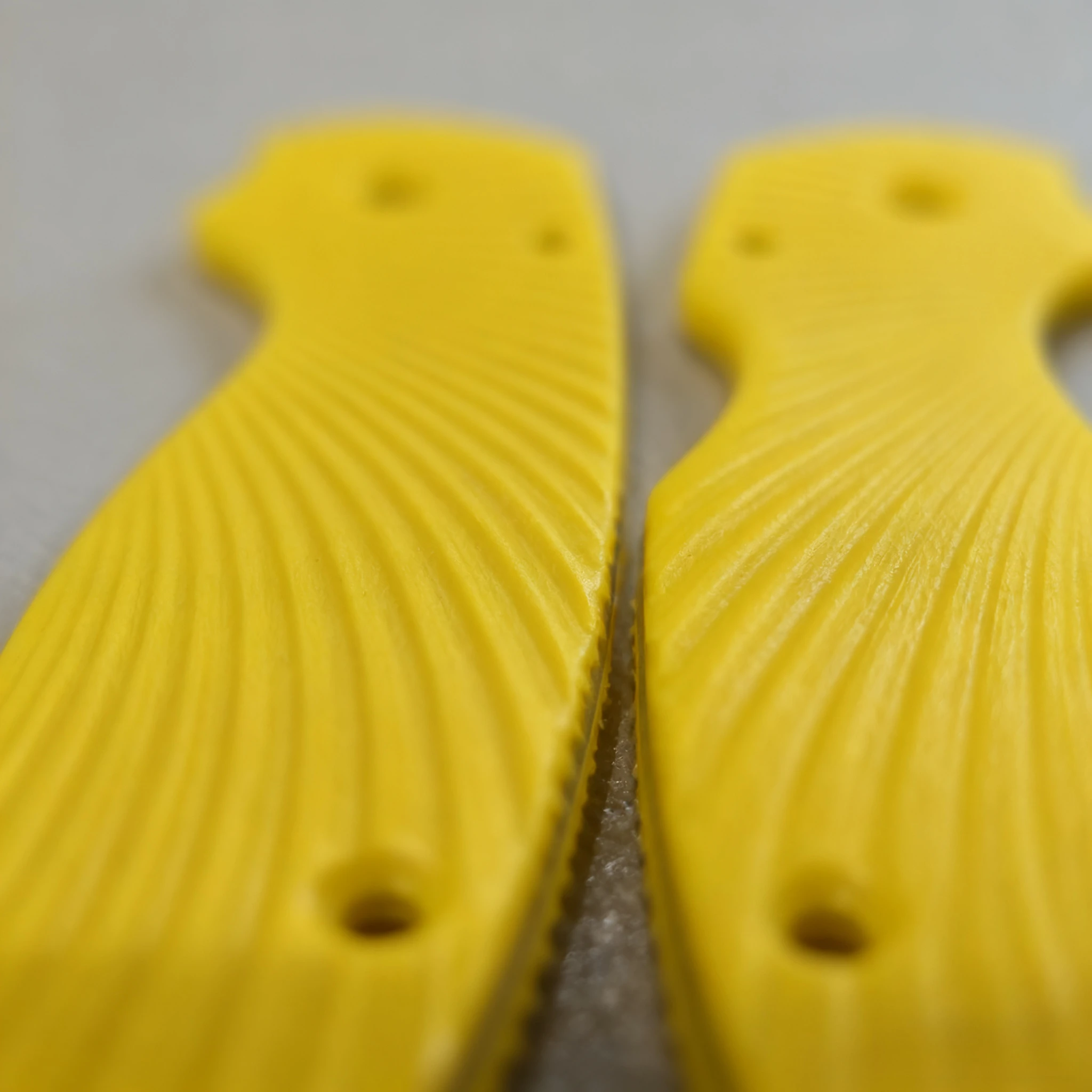 1 Pair Acrylic Knife Handles (Yellow Radial Pattern) - Folding Knife Handle Material for DIY Sp C223