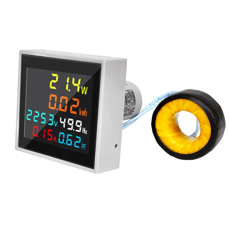 6IN1 D48-2058 LCD Digital Display Multifunction Meter Mini Electronic Watt-Hour Voltage Current Meter