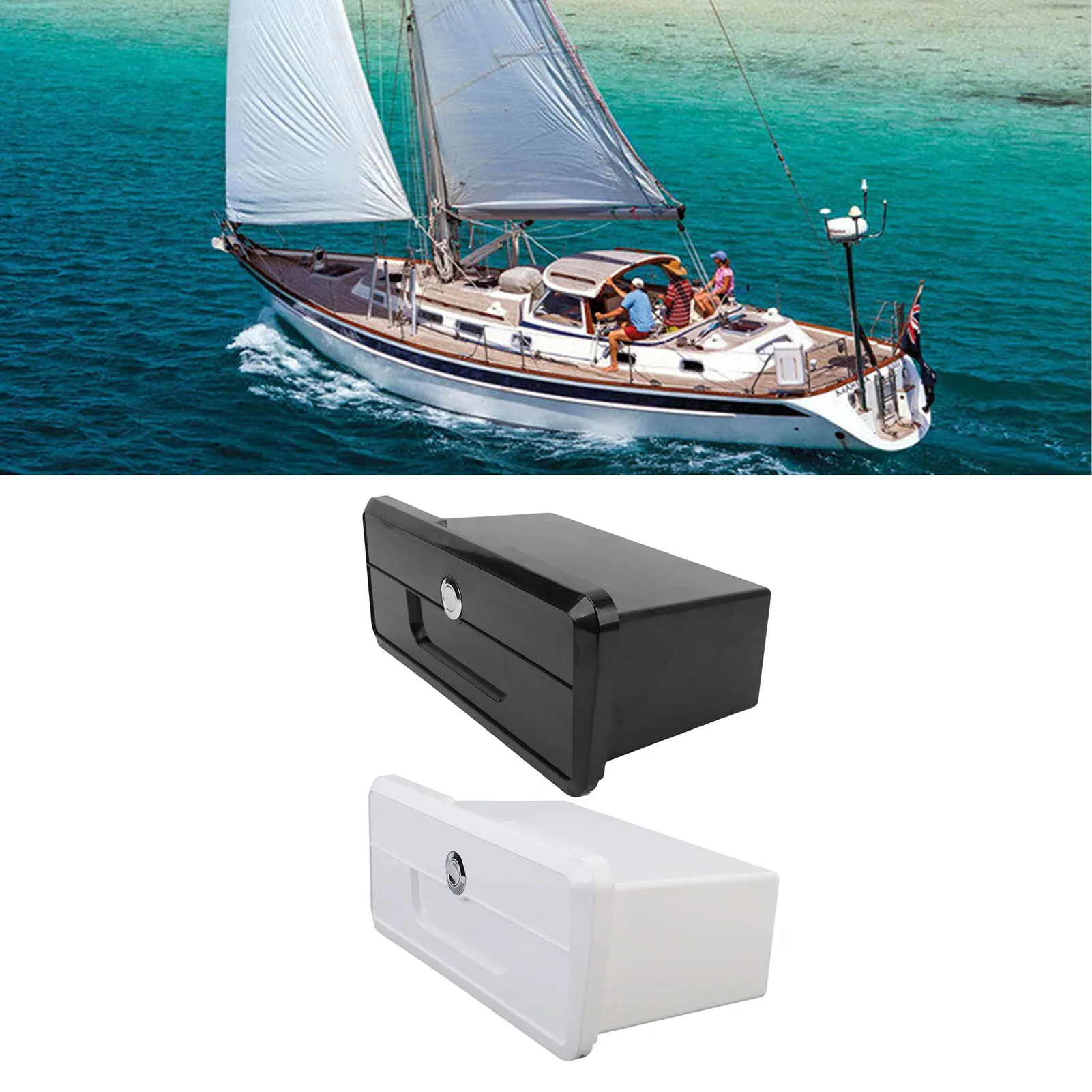 Yacht Dock Box Boat Storage Box Multifunctional Cup Holder Design Rain Proof Sealing Yacht Dock Box with Concealed Button Lock