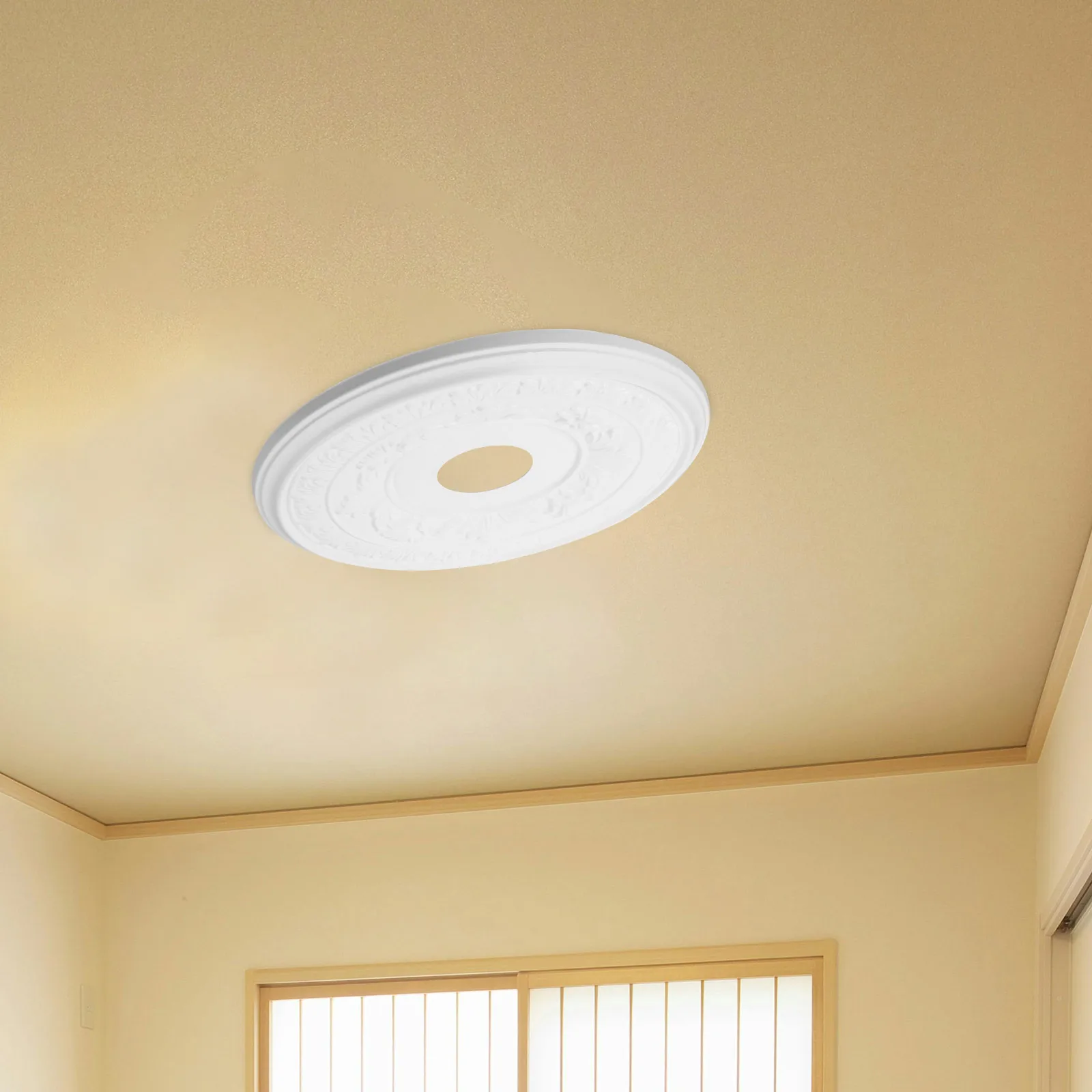 

Crystal Lamp Tray 41CM White Plastic PU Ceiling Light Cover Plate Chandelier Canopy Modern Style Easy Installation