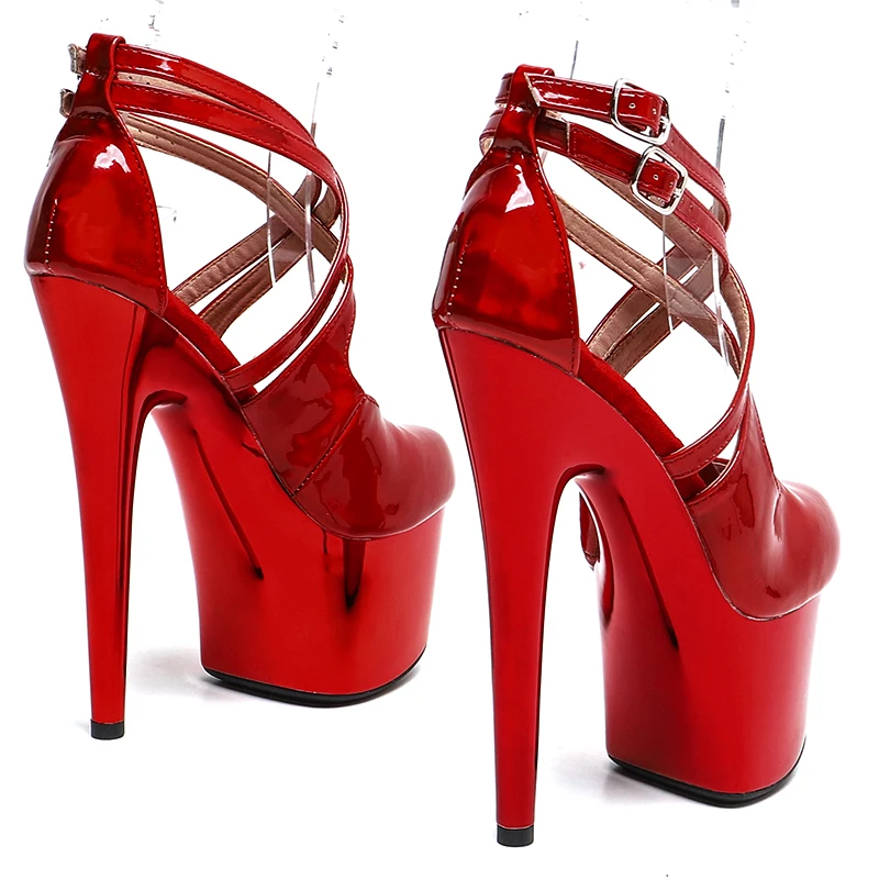 Leecabe  17CM/7inches  Shiny holographic  PU Trend fashion Sandals High Heel platform stripper heel Pole Dance  shoes