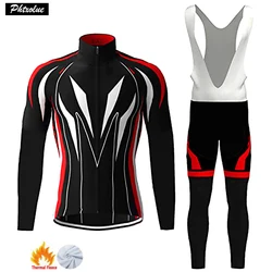 Winter Thermal Fleece Men Cycling Clothing Jerseys Set 2024 MTB Bicycle Bike Clothes Kit  Maillot Ropa Ciclismo Uniform Suit