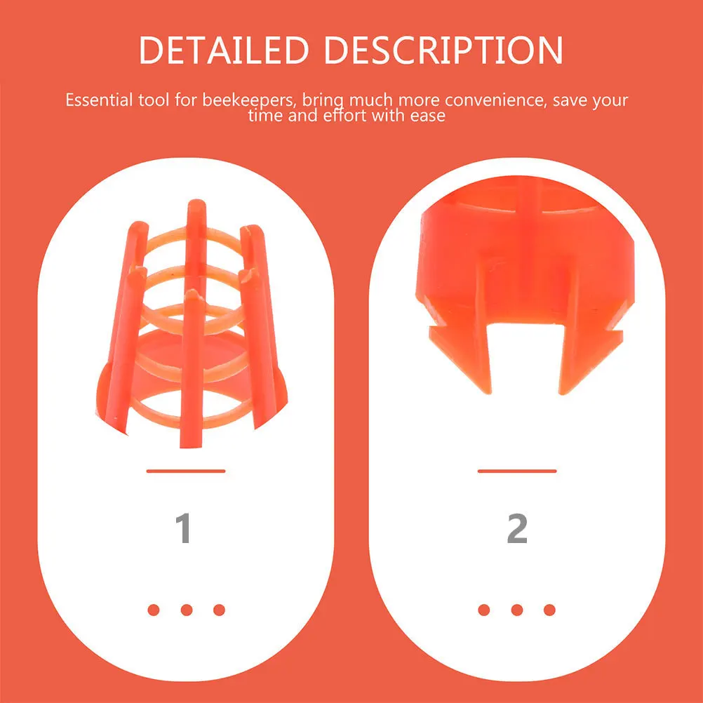 

30Pcs Bee-Queen Cell Protector Cage Plastic Protective Cover Portable Rearing Stand Beekeeping Accessory Protector