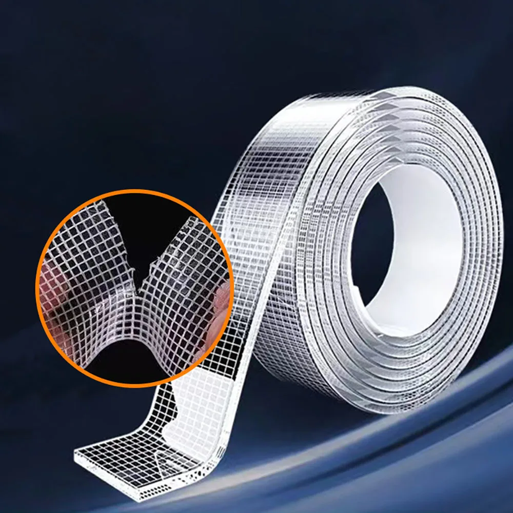 1-5m Super Strong Double Sided Adhesive Tape Heavy Duty Translucent Mesh Waterproof Traceless Powerful Grid Carpet Two Side Tape