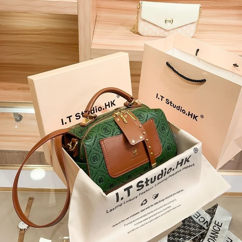 

Designer Brand Real Leather Boston Pillow Crossbody Bag New Shoulder Tote Bags for Women Sac À Main Femme