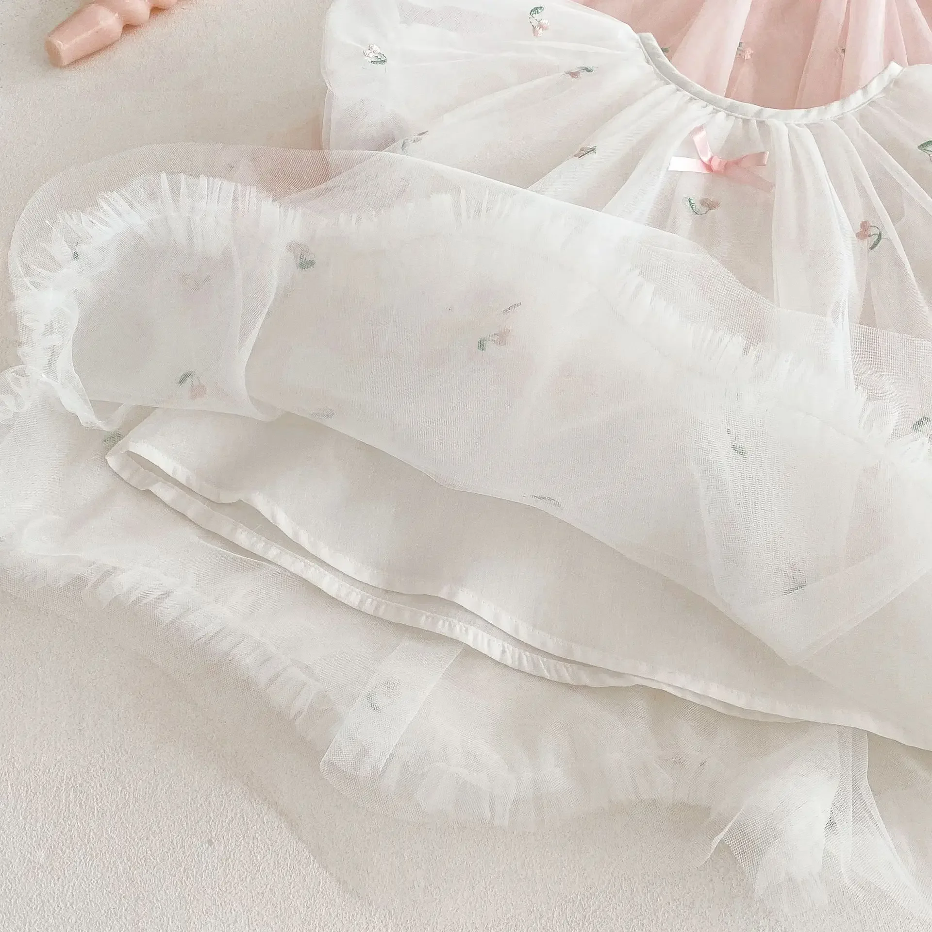 MILANCEL 2025 New Summer Girls\' Clothing 0-5Y Baby Children\'s Exquisitely Embroidered Tulle Princess Dresses Kids Birthday Dress