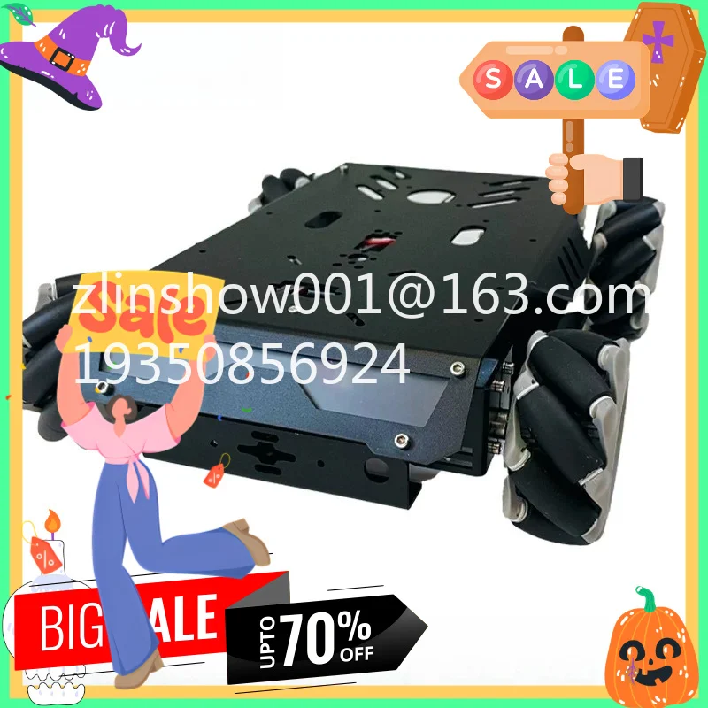 Upgraded V3 McNum wheel, smart car, aluminum alloy metal version, with suspension swing arm and encoder motor