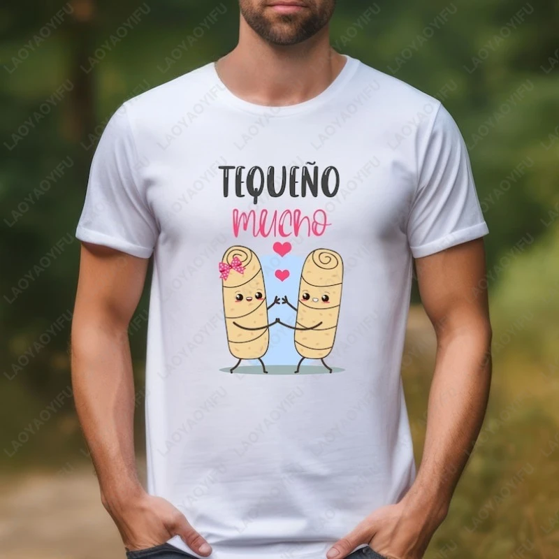 Venezolanisches Shirt Tequeño Mucho Shirt Süßes Foodie T-Shirt Venezuela Unisex Baumwolle T-Shirts Tequeño Geschenk für Freundin Freund Tops