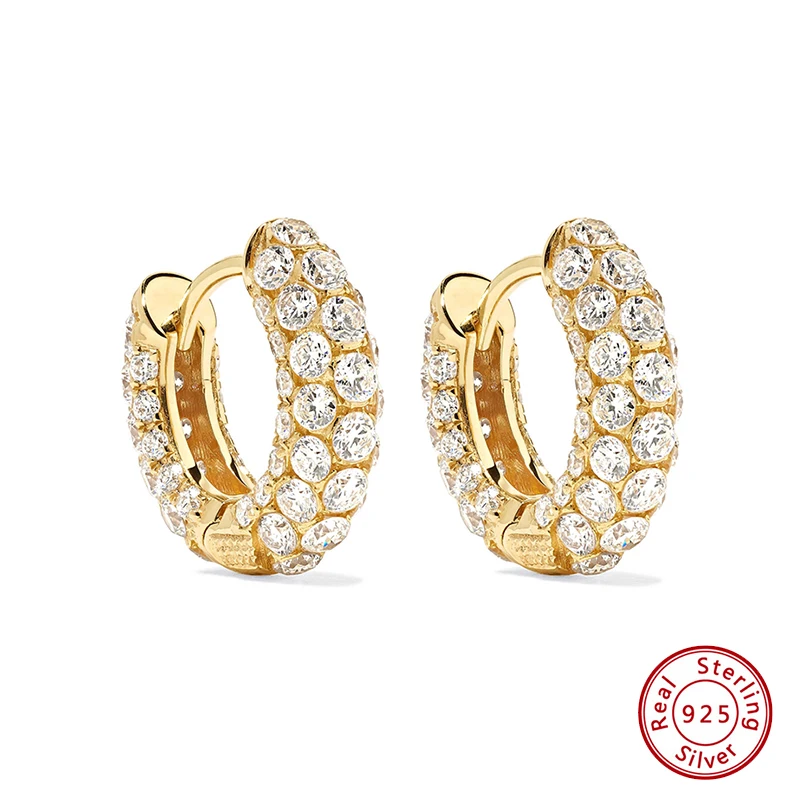 

Earrings 925 Sterling Silver Original Certificate Zircon Circle Earrings For Women Fashion Free Shipping Jewelry