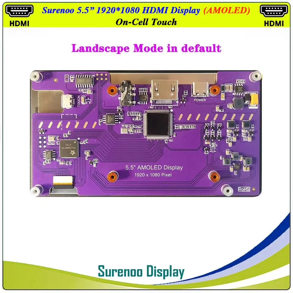 Écran Tactile TFT LCD AMOLED OLED de 5.5, 5.7 Pouces, 1920x1080, Compatible HDMI, Moniteur, Puzzles, Raspberry Pi