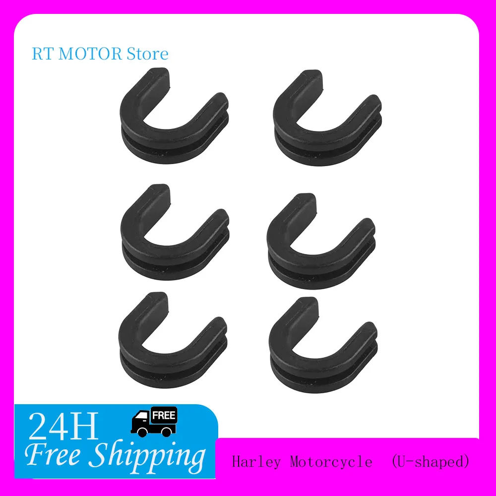 6P Sissy Bar Backrest Luggage Rack Side Plate mounting Bracket Grommet  Fits for Harley Motorcycle #52682# (U-shaped)