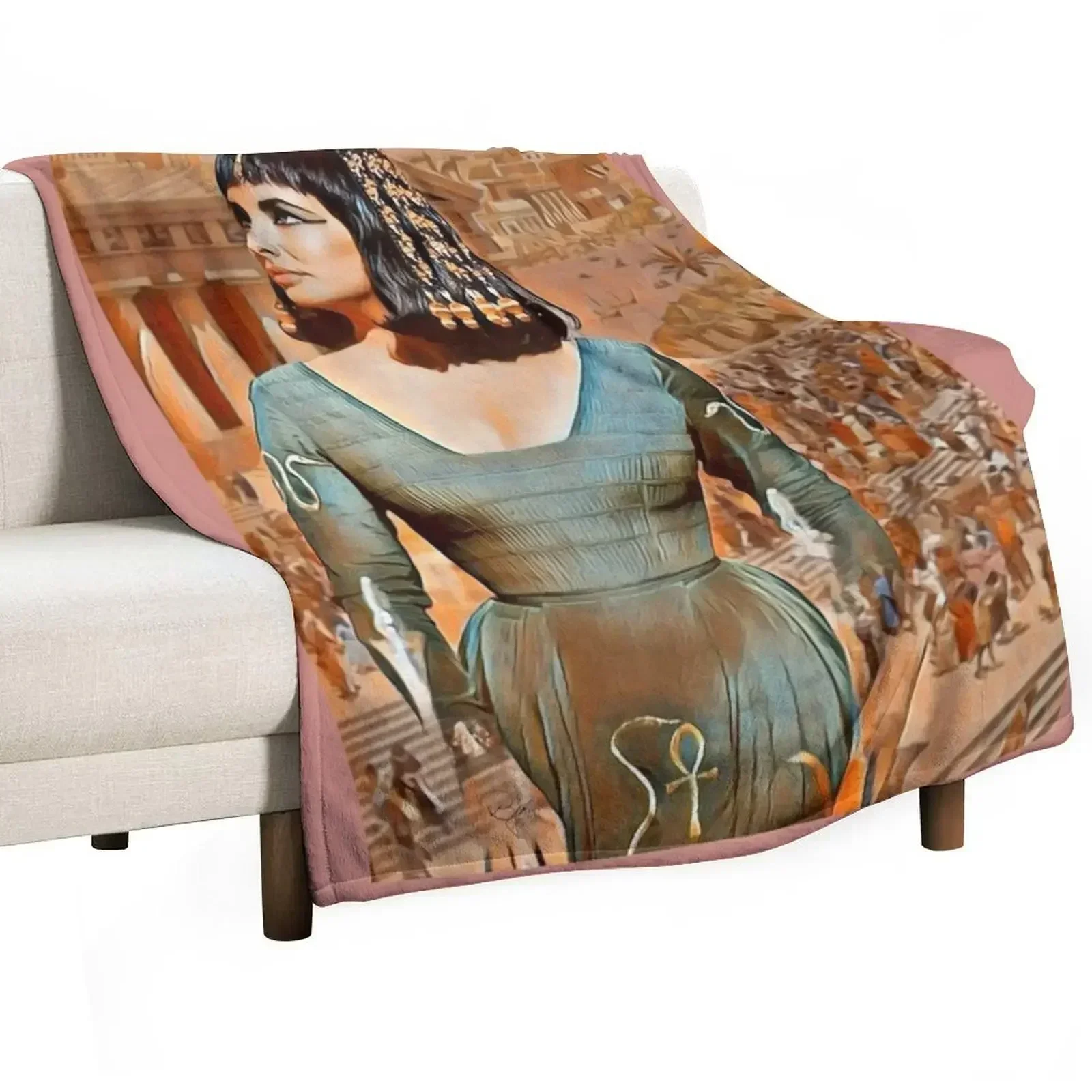 

LIZ OF EGYPT Throw Blanket Cozy Home Blanket Gift for Christmas Holiday