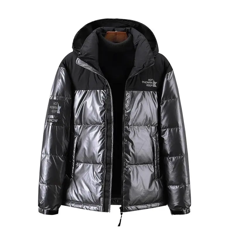 Inverno para baixo jaqueta windbreaker retalhos quente gola casaco parkas jaqueta casaco para homens unissex outerwear tamanho 3xl