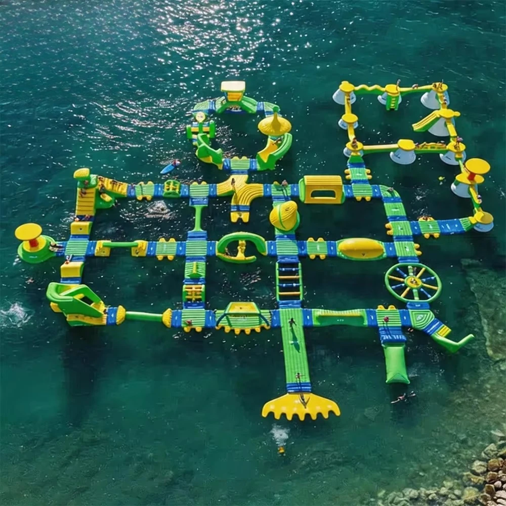 Giant Inflatable Water Park with Slide Trampoline Modular Floating Aqua Park Obstacle Course for Lake and Sea