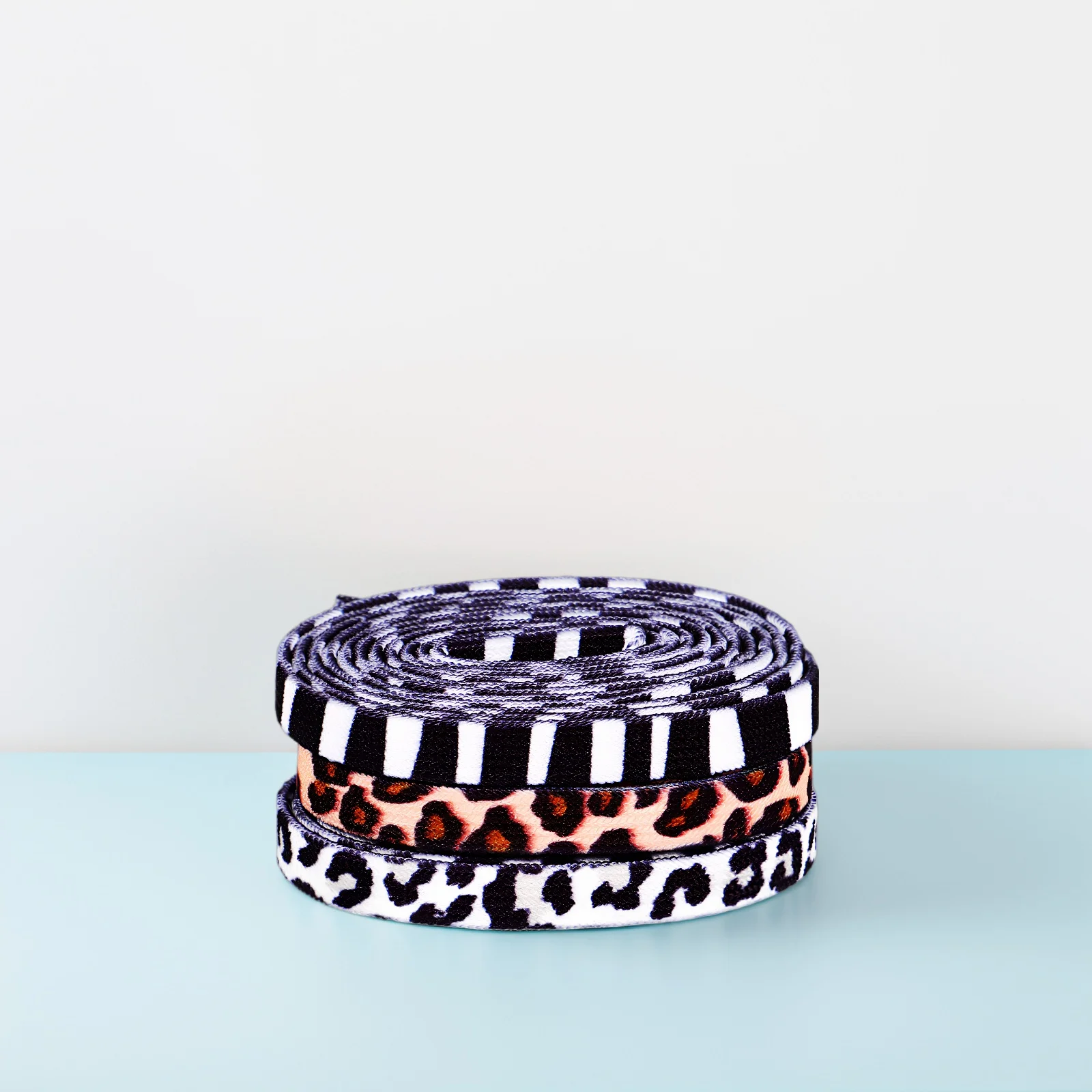 

3Pairs Colorful Animal Skin Design Flat Shoelaces Fade Resistant Preium Polyester Shoe Ties for Flats Sneakers