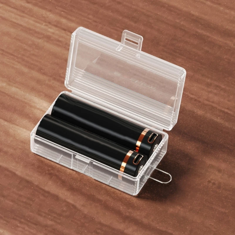 2 Slot 21700 Battery Storage Case Plastic Battery Container For 2pc 21700 Batteries Clear Battery Protective Case