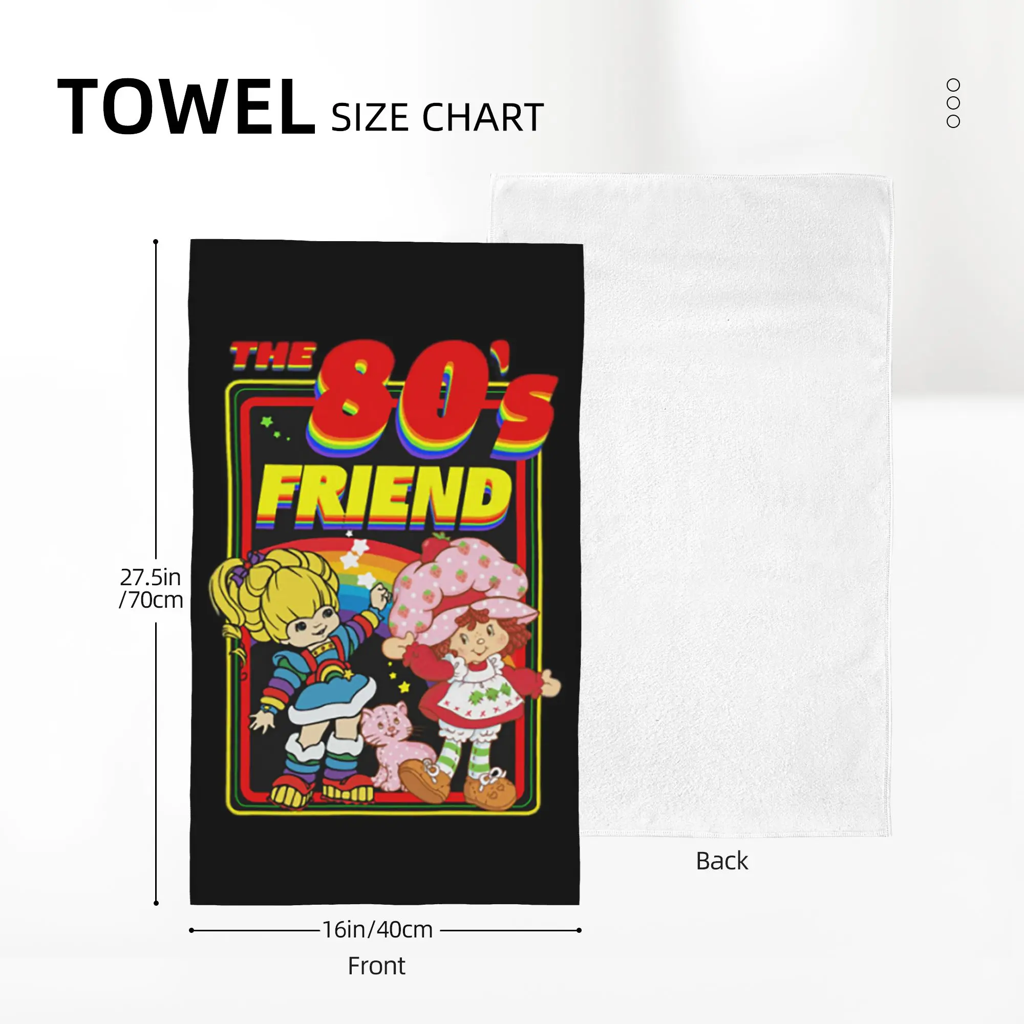 Custom Rainbow Brite - The 80s Friend for Christmas Soft Face Towel Quick Dry Pool Bath Cotton Towels Breathable