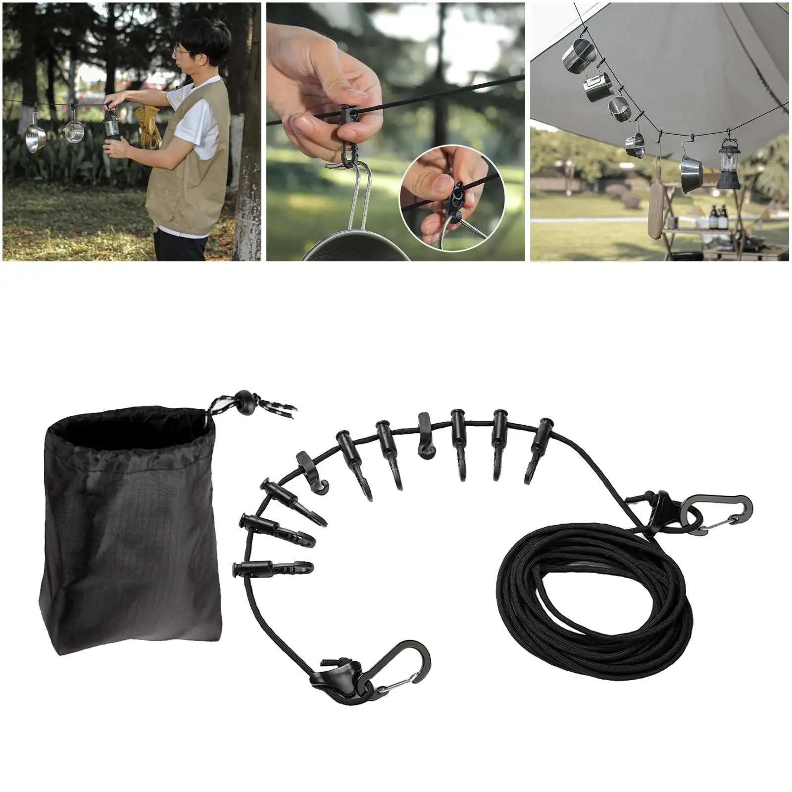 Rope Outdoor Camping Gear and Accessories Clothesline Storage Strap Hammock Tent Hanger Lanyard Strap Supplies Outdoor