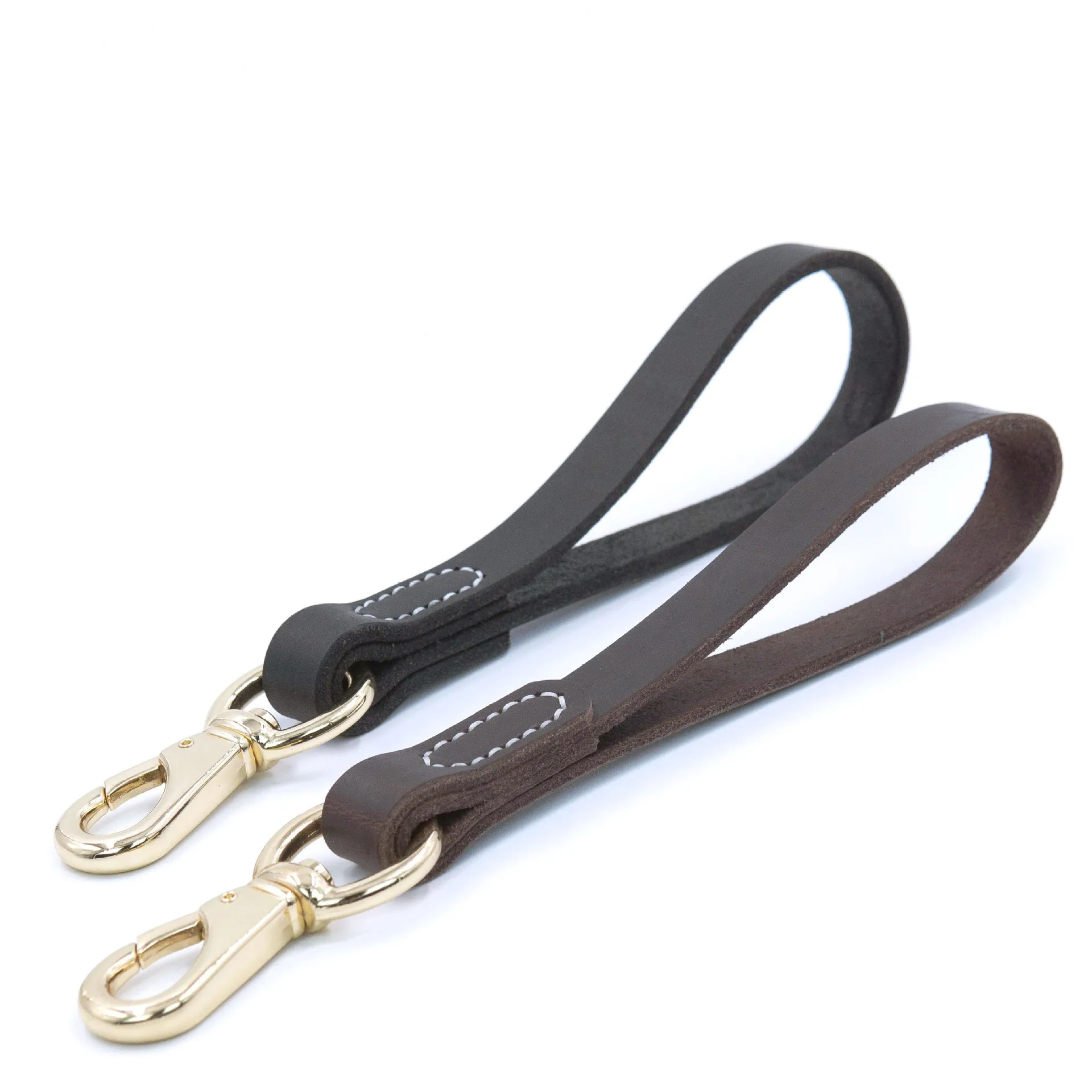 Genuine Leather Short Dog Leash Heavy Duty Traffic Short Lead Handheld Close Control Training Leash for Small Medium Large dogs