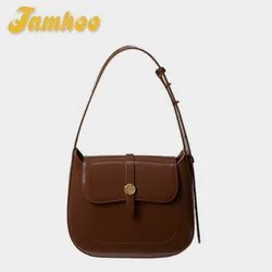 Jamhoo New Trendy Design Retro French Style Simple Bright Texture Women's Bag Magnetic Button Shoulder Underarm Bag сумка женск