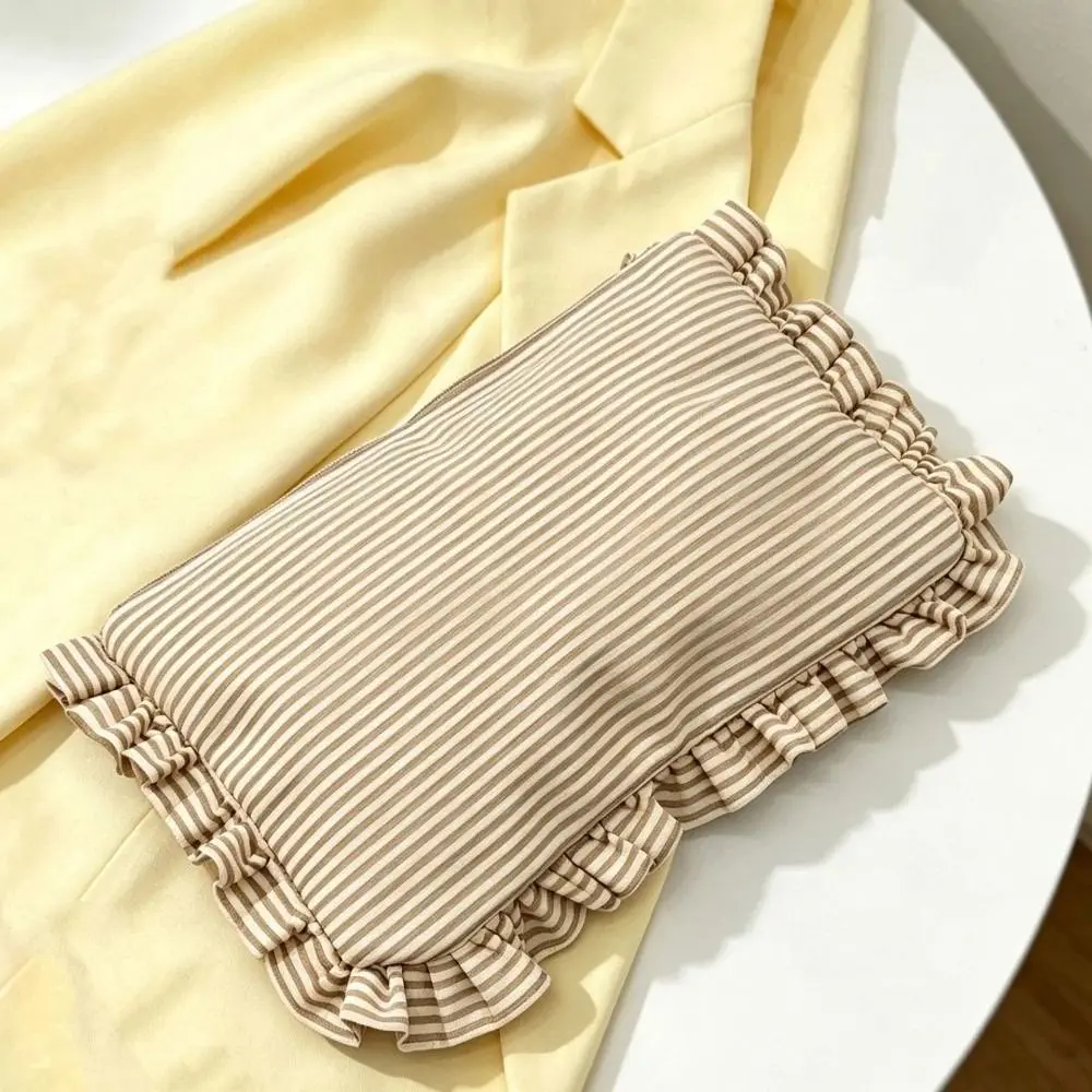 Casual Women's Cosmetic Bag Large Capacity Striped Pattern Striped Pattern Cosmetic Bag Portable Lightweight Make Up Organizer