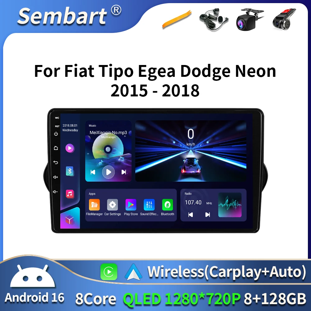 

Android 16 WIFI+4G BT For FIAT EGEA TIPO 2015 - 2018 Car Radio Multimedia Video Player Auto Audio Stereo Navigation GPS Carplay