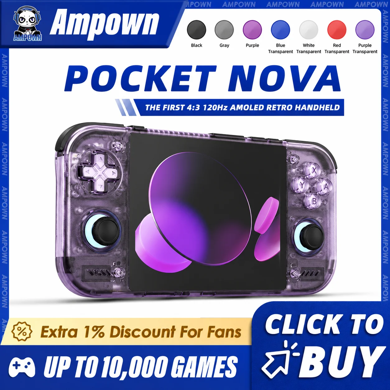 Retroid Pocket Nova Handheld Game Console 4:3 Oled Full Screen High Performance Open Source Linux Flashable Game Console Presale