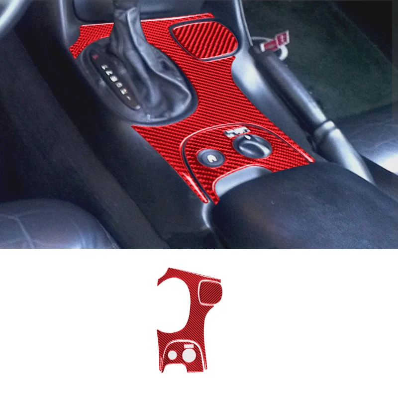 

Red Carbon Fiber Gear Shift Control Panel Cover Sticker Trim For Chevrolet Corvette C5 1998-2004 Car Styling Accessories