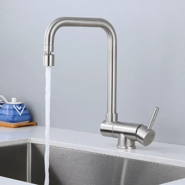

Kitchen Faucets 360° Swivel Folding Faucet Hot and Cold Mixer Tap Single Lever Household Bathroom Faucet Deck Mounted