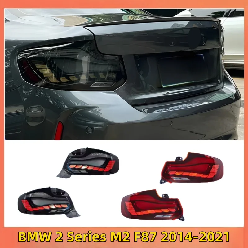 Автомобильные задние фонари в сборе для BMW 2 серии M2 F87 2014-2021, светодиодные автоматические задние фонари, обновленные аксессуары для задних фонарей с динамической чешуей дракона