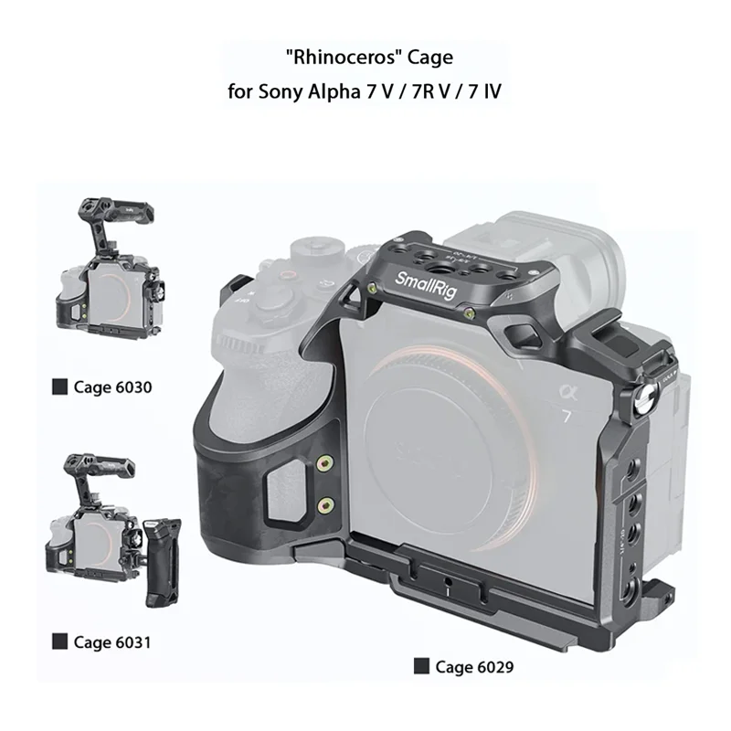 

Клетка SmallRig 6029 A7 V / A7RV "Rhinoceros" для Sony Alpha 7V / 7R V / 7 IV с резьбой 1/4"-20 и креплением Cold Shoe для рукояток и мониторов