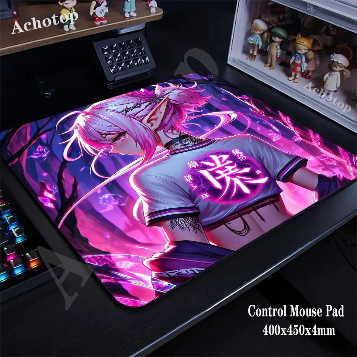 

Anime Girl Control Mouse Pad Gaming Mousemat Locking Edge Desk Mat Pc Gamer Accessoires Mousepad Speed Keyboard Pads 400x450mm