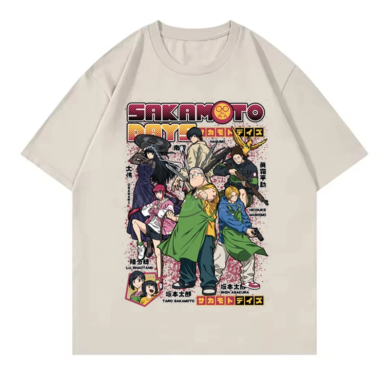 2025 nuevo diseño Anime camisetas Sakamoto Days camisetas Retro de manga corta ropa de calle hombres ropa Sakamoto Days camiseta de verano