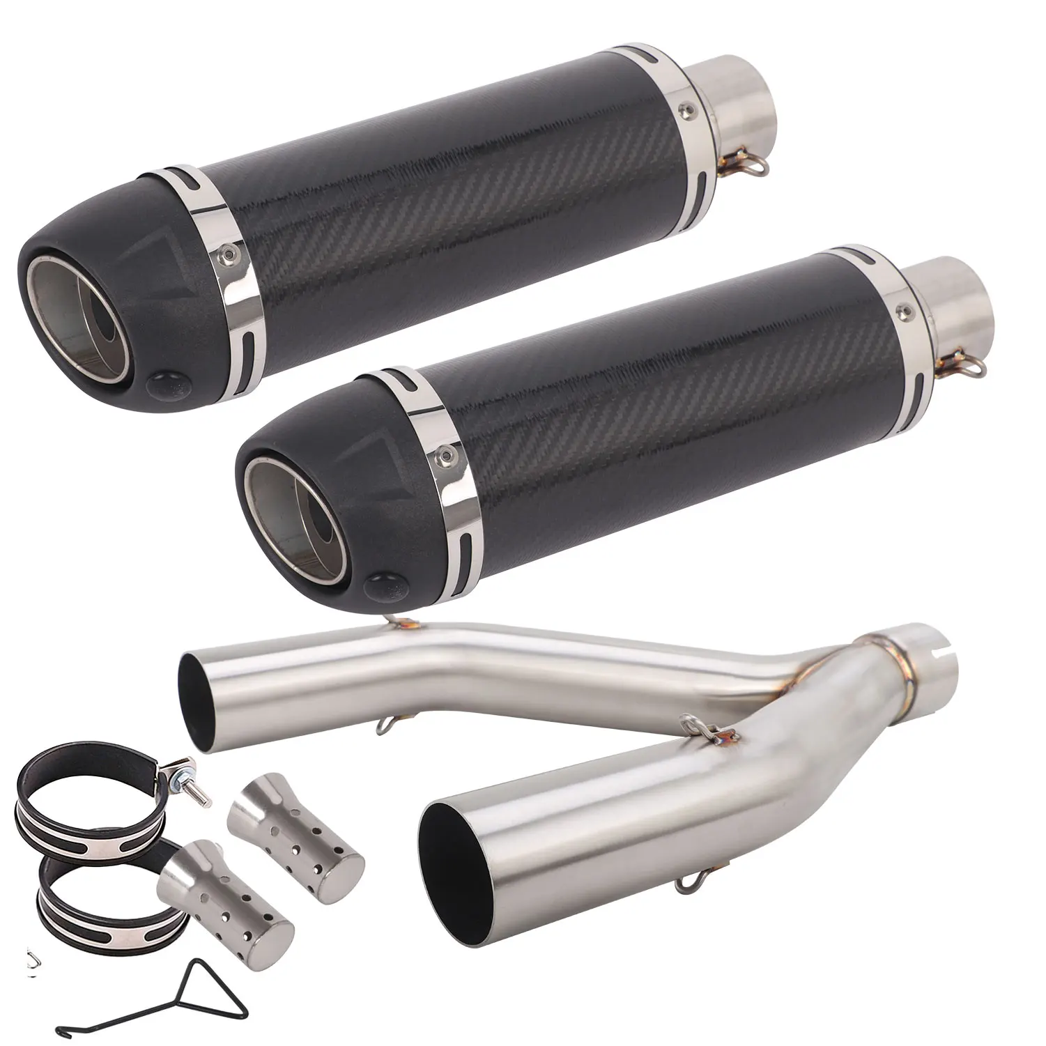 

Slip On For Aprilia Dorsoduro 750 SMV750 DD750 2008-2016 Escape Motorcycle Exhaust Middle Link Pipe Carbon Fiber Dual Muffler
