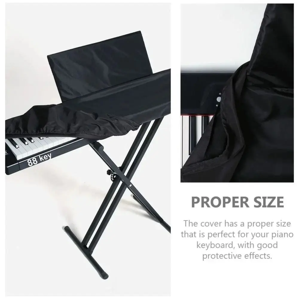 Durable Elastic Electronic Piano Dust Cover 61/88 Keys Breathable Keyboard Cover Drawstring Dustproof Piano Protective Cover